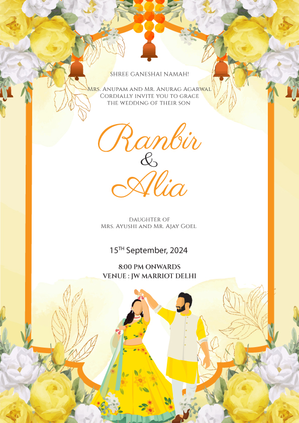 Tum Mile wedding invitation template