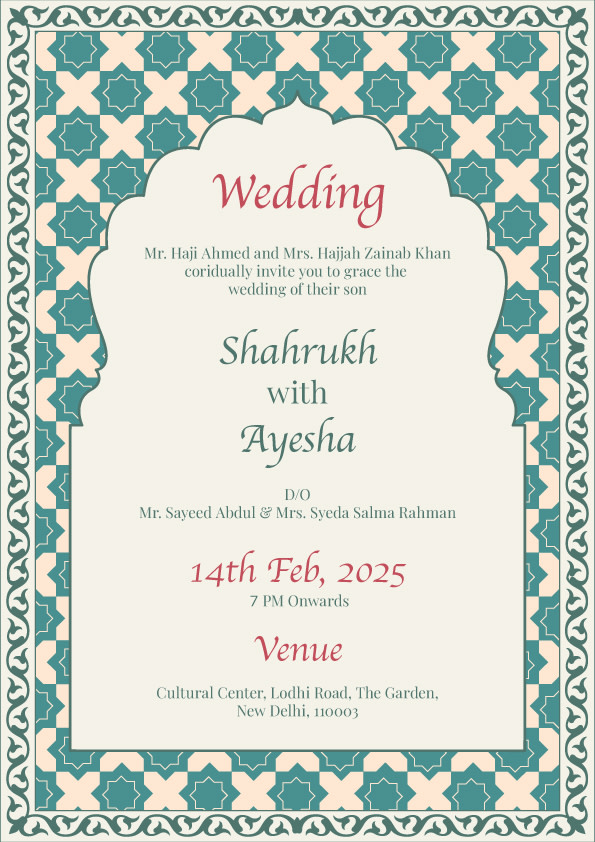 Zikr-e-Mohabbat wedding invitation template - Page 2