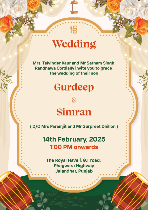 Maahi Ve wedding invitation template - Page 2