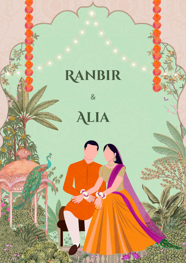 Maharaja-Maharani Paradise wedding invitation template