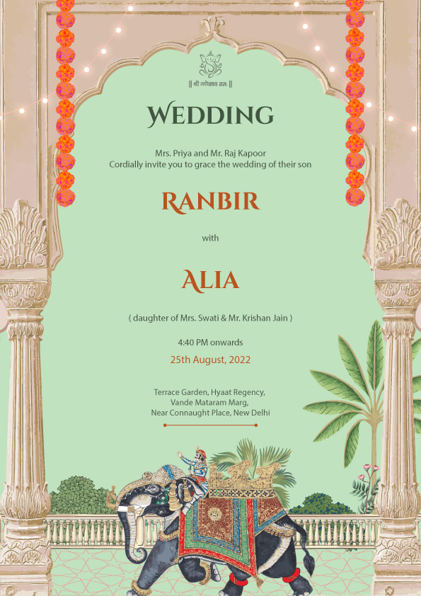 Maharaja-Maharani Paradise wedding invitation template - Page 2