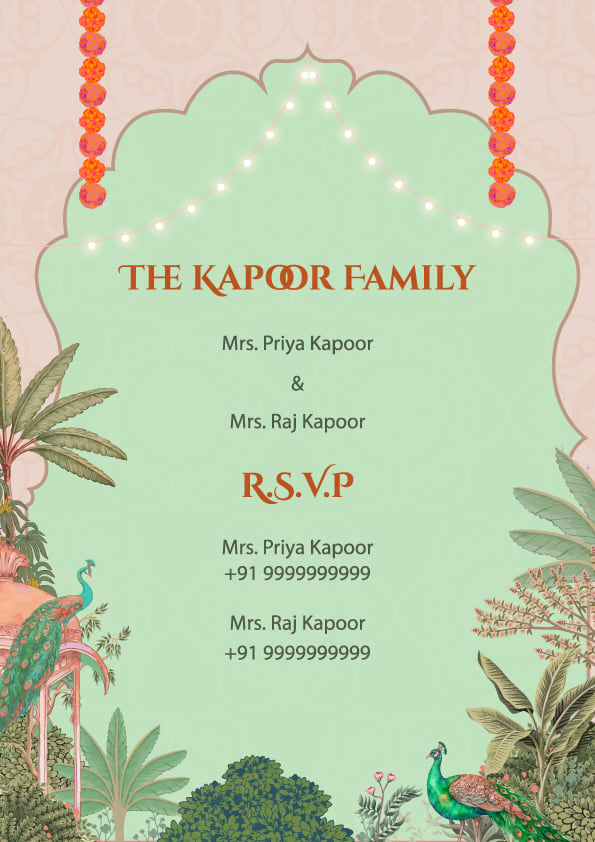 Maharaja-Maharani Paradise wedding invitation template - Page 3