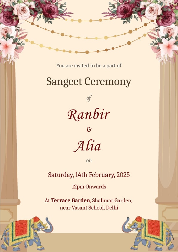 Shalimar Soirée wedding invitation template - Page 5