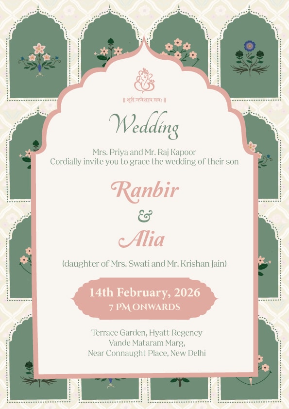 Peach Serenity wedding invitation template - Page 2