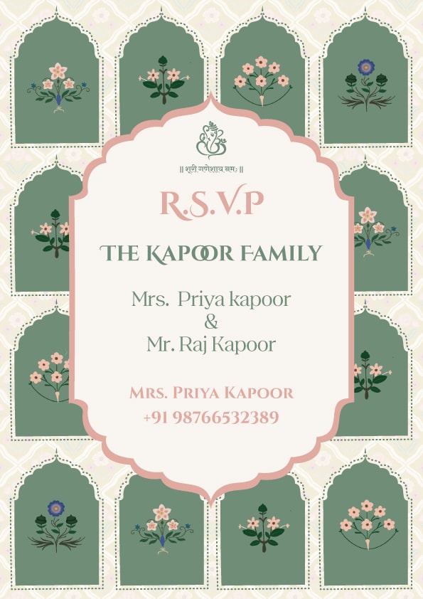 Peach Serenity wedding invitation template - Page 3