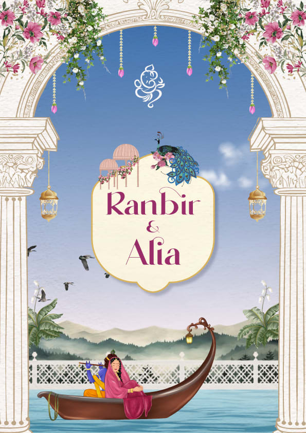 Radha Krishna 2 wedding invitation template