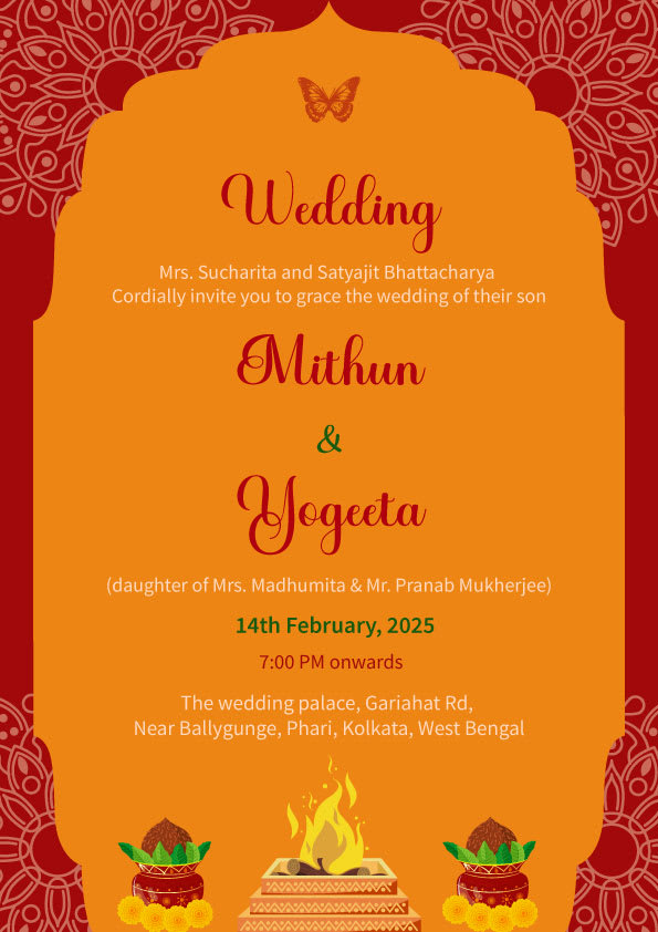 Laal Paar wedding invitation template - Page 2