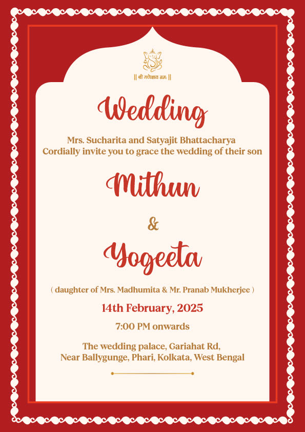 Alpona wedding invitation template - Page 2