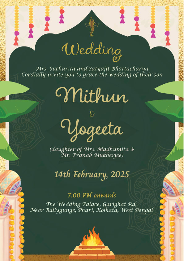 Agun & Aashirbad wedding invitation template
