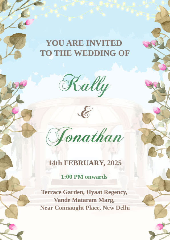 Serene Vows wedding invitation template - Page 2